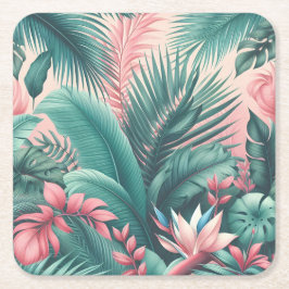 Botanisches Muster des tropischen Paradieses Rechteckiger Pappuntersetzer