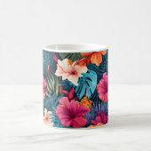 Botanisches Muster eines exotischen Hibiskus Kaffeetasse (Mittel)