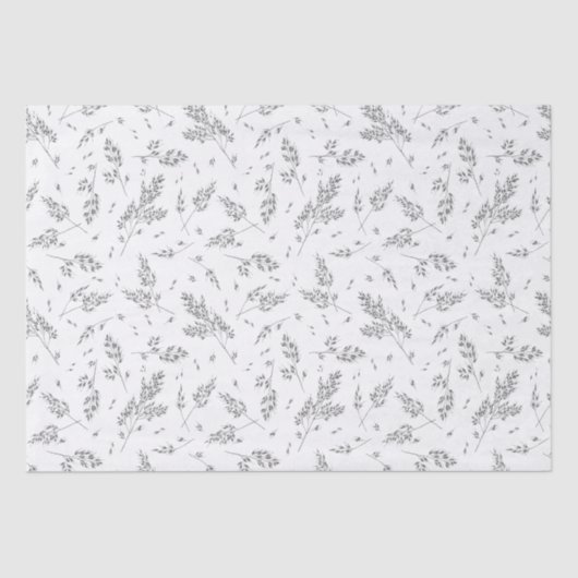 Botanisches Muster Elegant Boho Grass Seidenpapier (Vorderseite)