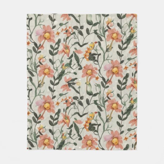 Botanisches Muster Fleecedecke (Vorderseite)