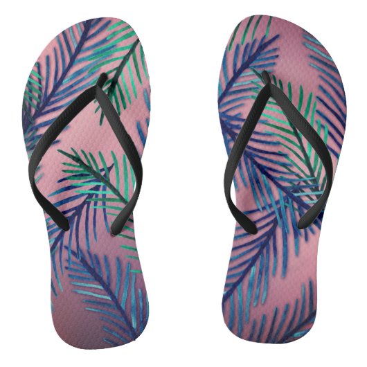 Botanisches Muster Flip Flops Badesandalen (Fußbett)