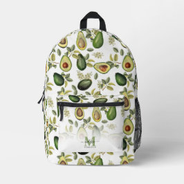 Botanisches Muster für Aquarellfarben Mit Monogram Bedruckter Rucksack