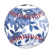 Botanisches Muster für blaues Floral Baseball (Rückseite)