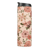 Botanisches Muster für Blumenpfirsiche Thermosbecher (Nach rechts gedreht)