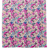 Botanisches Muster für farbenfrohe Cutouts Duschvorhang (Vorderseite)