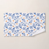 Botanisches Muster für Indigo und Orange Badhandtuch Set (Handtuch)