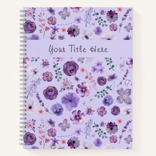 Botanisches Muster für Lilac Floral Notizblock (Vorderseite)