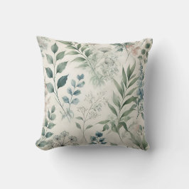 Botanisches Muster für sanfte Wasserfarbe Kissen