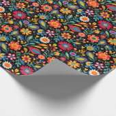 Botanisches Muster für Vintage Wildblumen Geschenkpapier (Ecke)