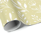 Botanisches Muster Gelbwrapping Paper Rolle Geschenkpapier (Rolleneckpunkt)