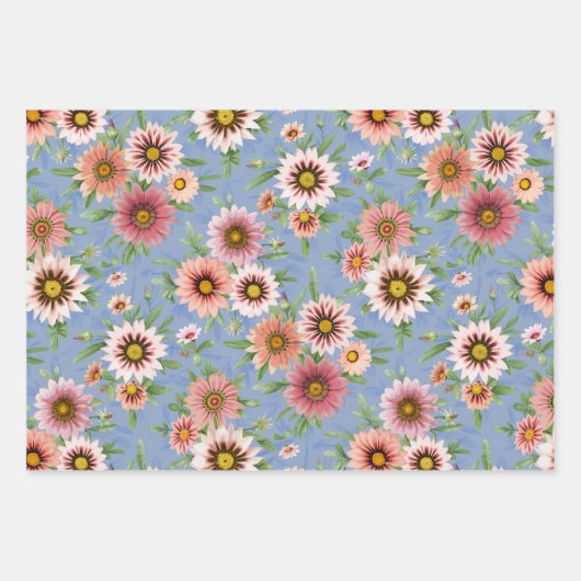 Botanisches Muster Geschenkpapier Set (Vorderseite 3)