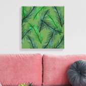 Botanisches Muster gezackte Canvas Leinwanddruck (Insitu (Wohnzimmer))