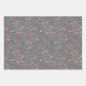 Botanisches Muster, graues Papier (Vorderseite)