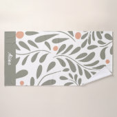 Botanisches Muster - Grüne Blätter für das Muster Badehandtuch (Badehandtuch)