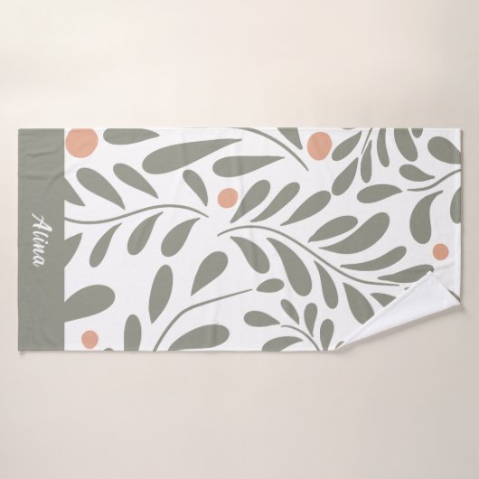 Botanisches Muster - Grüne Blätter für das Muster  Badehandtuch (Badehandtuch)