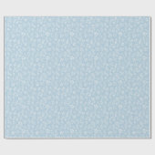 Botanisches Muster hellblau - Papierrollen Geschenkpapier (Flach)