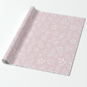 Botanisches Muster hellrosa Wrapping Paper Roll Geschenkpapier (Ungerollt)