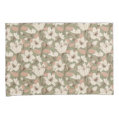 Botanisches Muster in grüner Beige Lilienflora Kissenbezug (Vorderseite-Rechts)