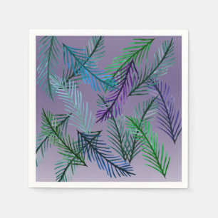 Botanisches Muster in Lila Papieren Napkins Serviette