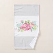 Botanisches Muster in Pink Hydrangea auf leicht gr Badhandtuch Set (Handtuch)