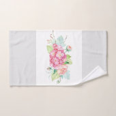 Botanisches Muster in Pink Hydrangea auf leicht gr Badhandtuch Set (Handtuch)