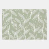 Botanisches Muster in Sage Green in Blätter einges (Vorderseite 3)