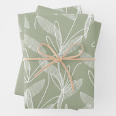 Botanisches Muster in Sage Green in Blätter einges (Beispiel)