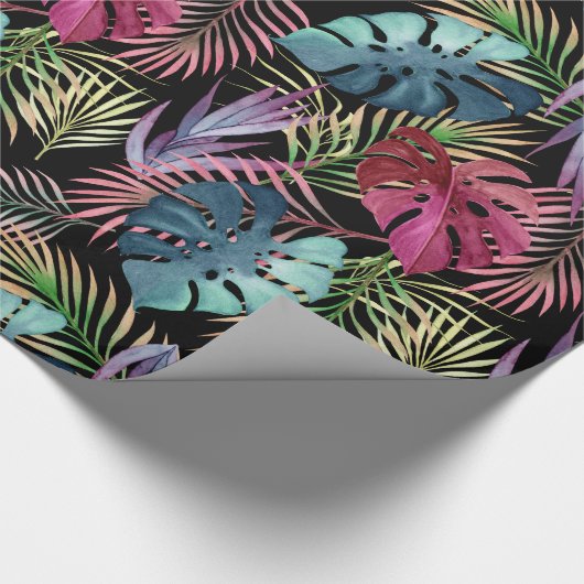 Botanisches Muster in tropischen Farben Geschenkpapier (Ecke)