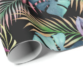 Botanisches Muster in tropischen Farben Geschenkpapier (Rolleneckpunkt)