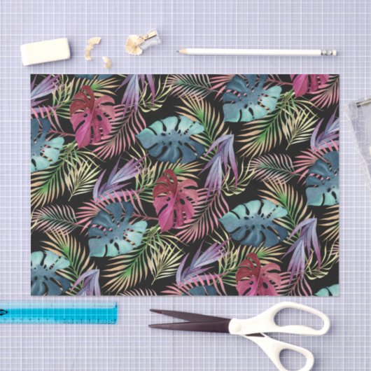 Botanisches Muster in tropischen Farben Seidenpapier (Handwerk)