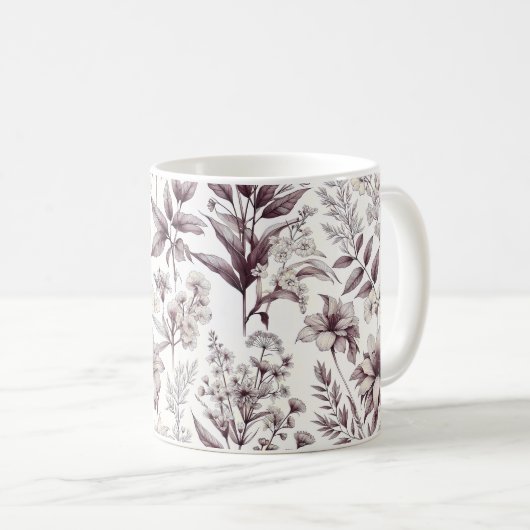 Botanisches Muster Kaffeetasse (VorderseiteRechts)