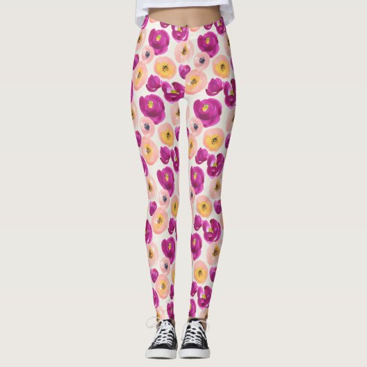 Botanisches Muster Leggings (Vorderseite)