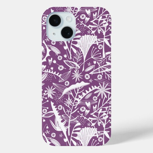 Botanisches Muster Lila Case-Mate iPhone Hülle (Rückseite)