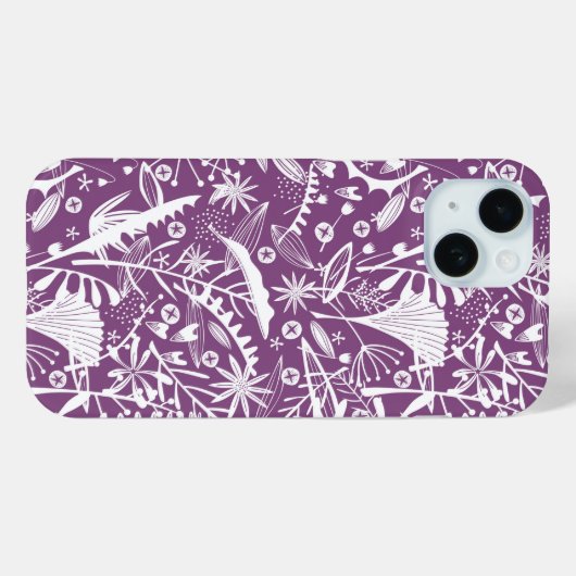 Botanisches Muster Lila Case-Mate iPhone Hülle (Rückseite (Horizontal))