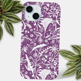 Botanisches Muster Lila Case-Mate iPhone Hülle