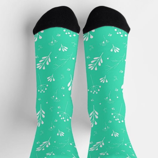 Botanisches Muster mit minimalistischem Blumenelem Socken (Oben)