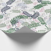 Botanisches Muster mit roten Blätter mit grünen Ak Geschenkpapier (Ecke)