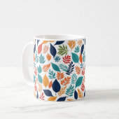Botanisches Muster mit tropischen Blätter auf Weiß Kaffeetasse (Vorderseite Links)