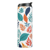 Botanisches Muster mit tropischen Blätter auf Weiß Thermosbecher (Nach links gedreht)