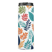 Botanisches Muster mit tropischen Blätter auf Weiß Thermosbecher (Rückseite)
