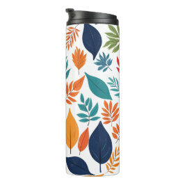 Botanisches Muster mit tropischen Blätter auf Weiß Thermosbecher