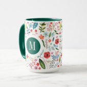 Botanisches Muster Niedliche, farbenfrohe Blätter  Tasse (Vorderseite Links)