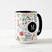 Botanisches Muster Niedliche, farbenfrohe Blätter  Tasse (VorderseiteRechts)