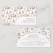 Botanisches Muster Niedlicher Blume Visitenkarte (Vorne/Hinten)