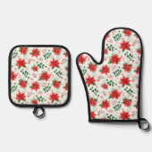 Botanisches Muster Ofenhandschuh & Topflappen-Set (Vorderseite)