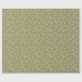 Botanisches Muster Olive Green - Wrapping Paper Ro Geschenkpapier (Flach)