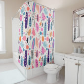 Botanisches Muster Pastel BOHO Chic Duschvorhang (Beispiel)
