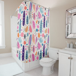 Botanisches Muster Pastel BOHO Chic Duschvorhang