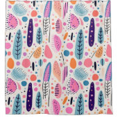 Botanisches Muster Pastel BOHO Chic Duschvorhang (Vorderseite)