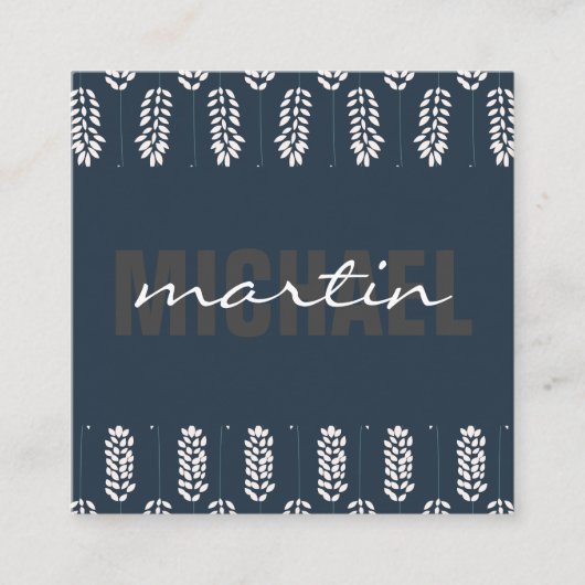 Botanisches Muster Quadratische Visitenkarte (Vorderseite)